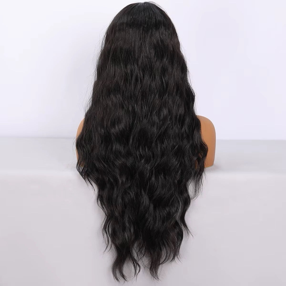 Long Wavy Black Brown 28 Inch HD Lace Front Middle Part Wig