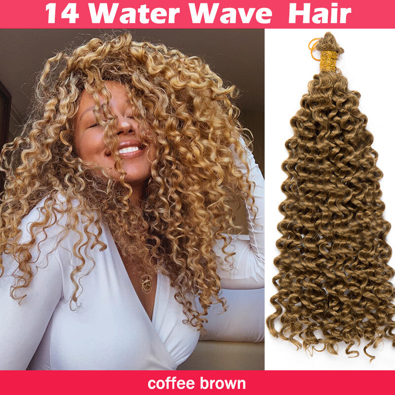 Long Boho Crochet Water Wave Braid Hair Extensions - Curly Synthetic Hair