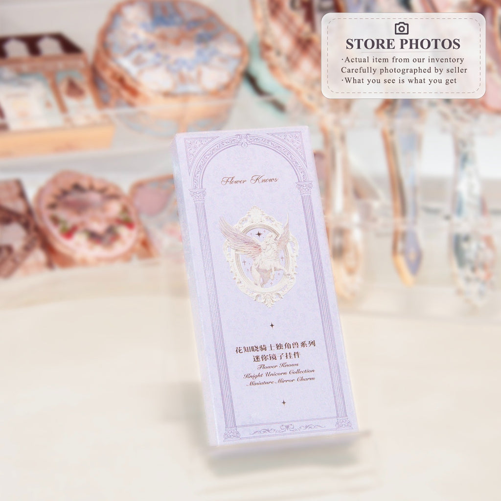 Flower Knows Knight Unicorn Mini Mirror Charm - Moonlight Lilac US Stock