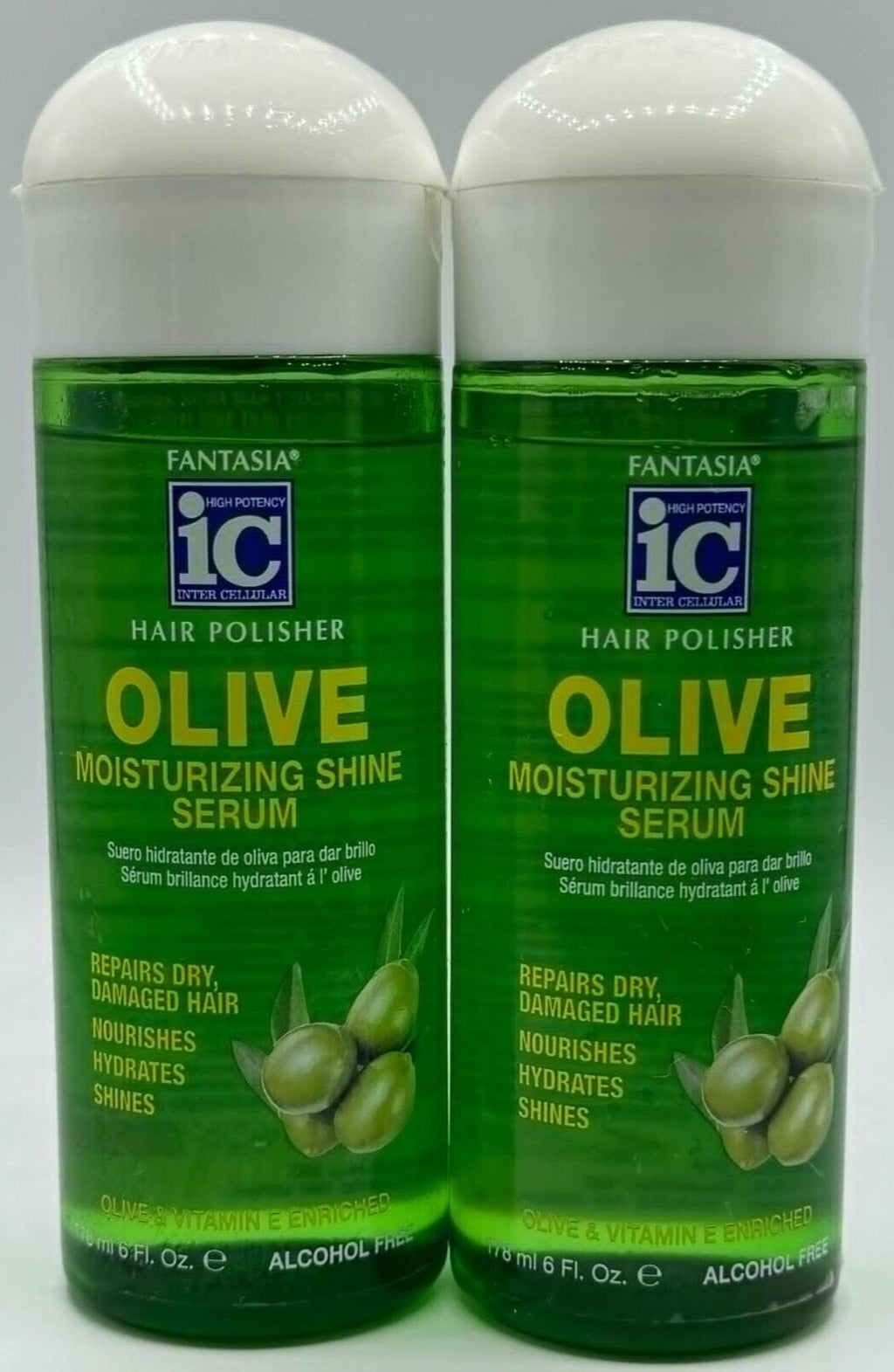 Olive Moisturizing Hair Serum 2-Pack - Shine & Repair for Dry Damaged Hair