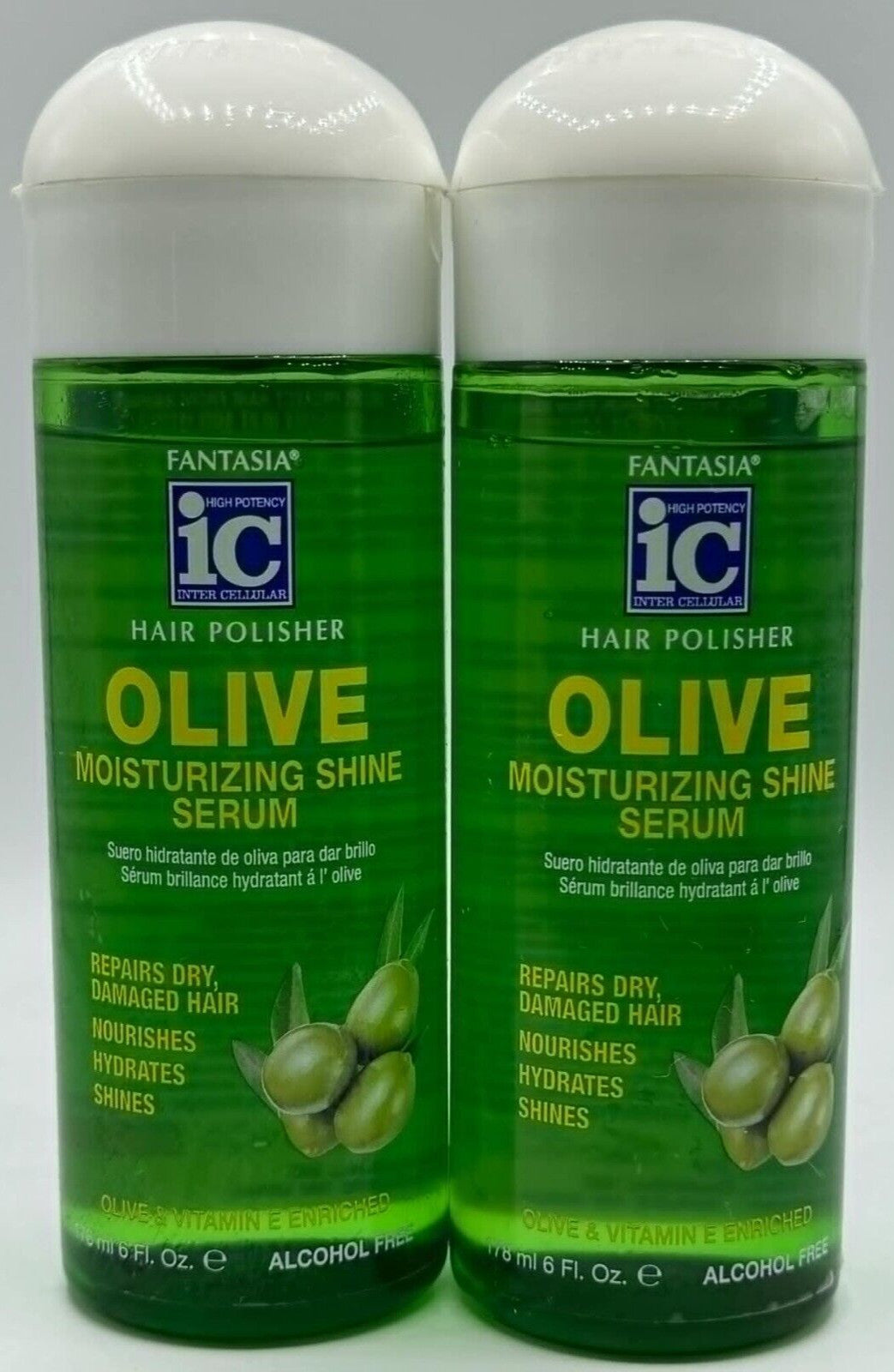 Olive Moisturizing Hair Serum 2-Pack - Shine & Repair for Dry Damaged Hair