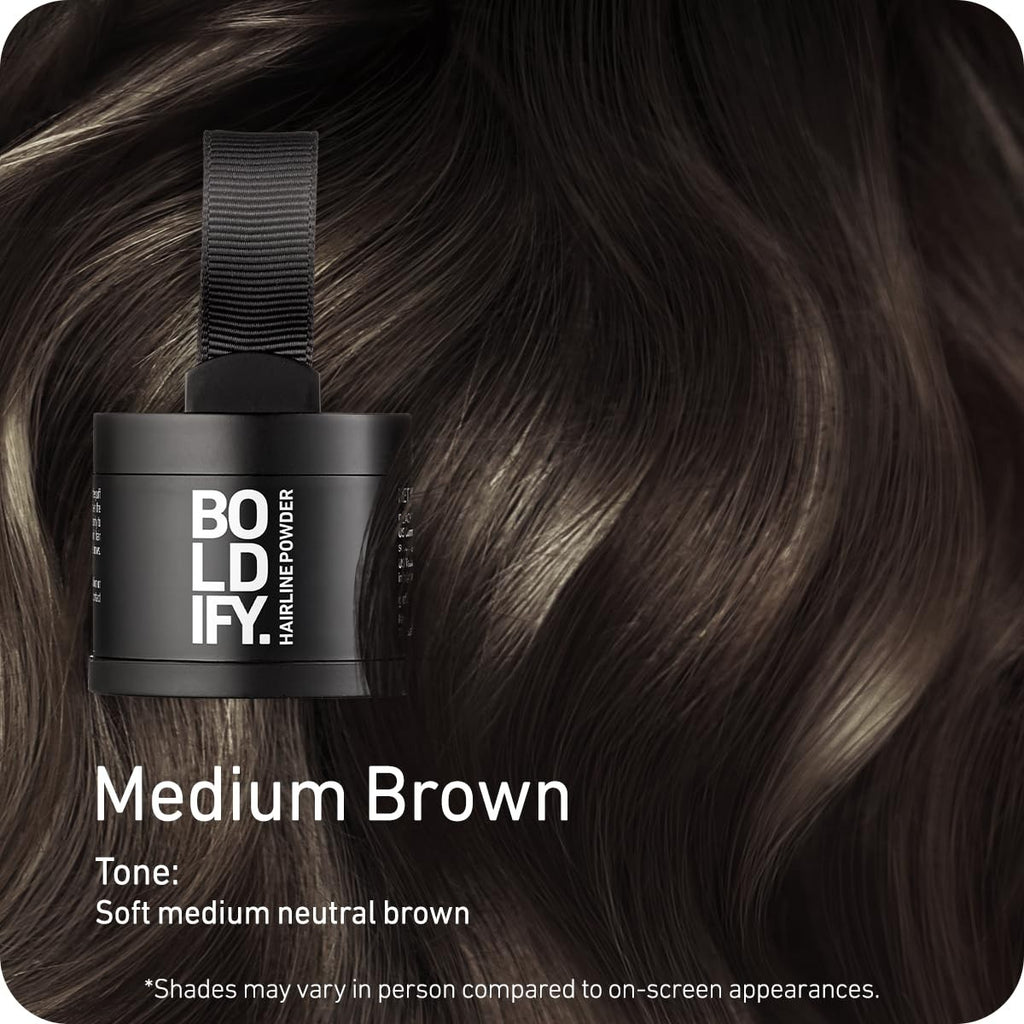 Water-Resistant Hairline Powder Root Touch-Up in Medium Brown - Mess-Free & Instant Coverage