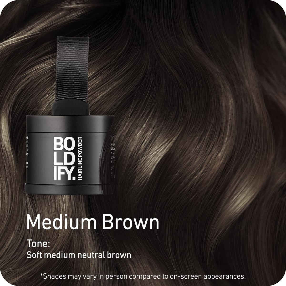 Water-Resistant Hairline Powder Root Touch-Up in Medium Brown - Mess-Free & Instant Coverage