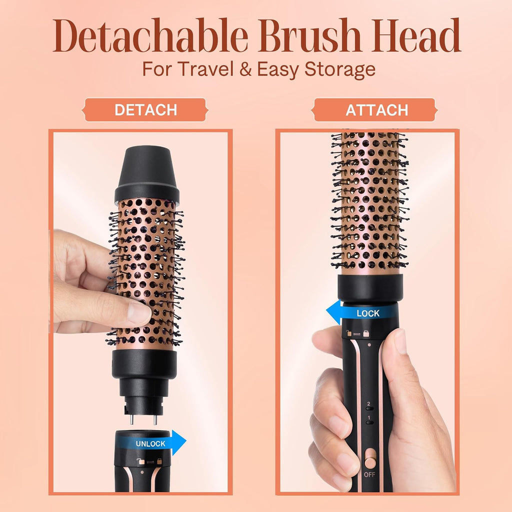 1.5-Inch Heated Round Hair Brush with Ceramic Barrel for Curls & Volume