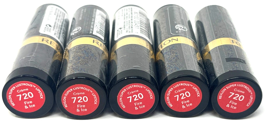 Revlon Super Lustrous Lipstick Set - Fire & Ice 0.15 oz x5, Sealed