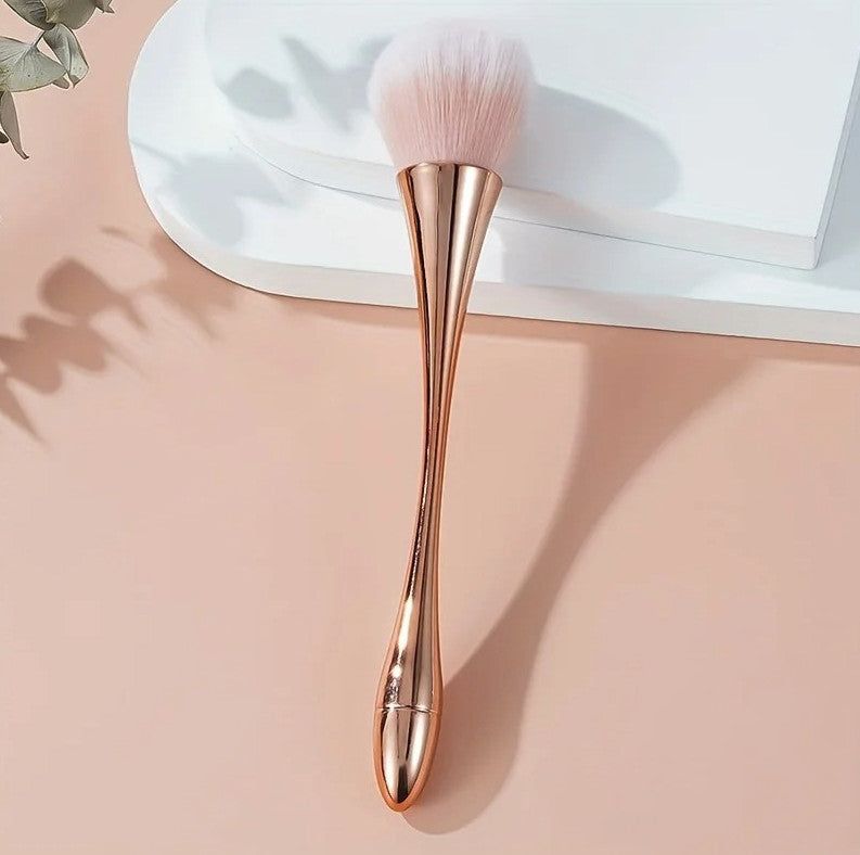 Fan Makeup Brush Rose Gold Soft Wool Fiber Highlight Blush Powder Tool