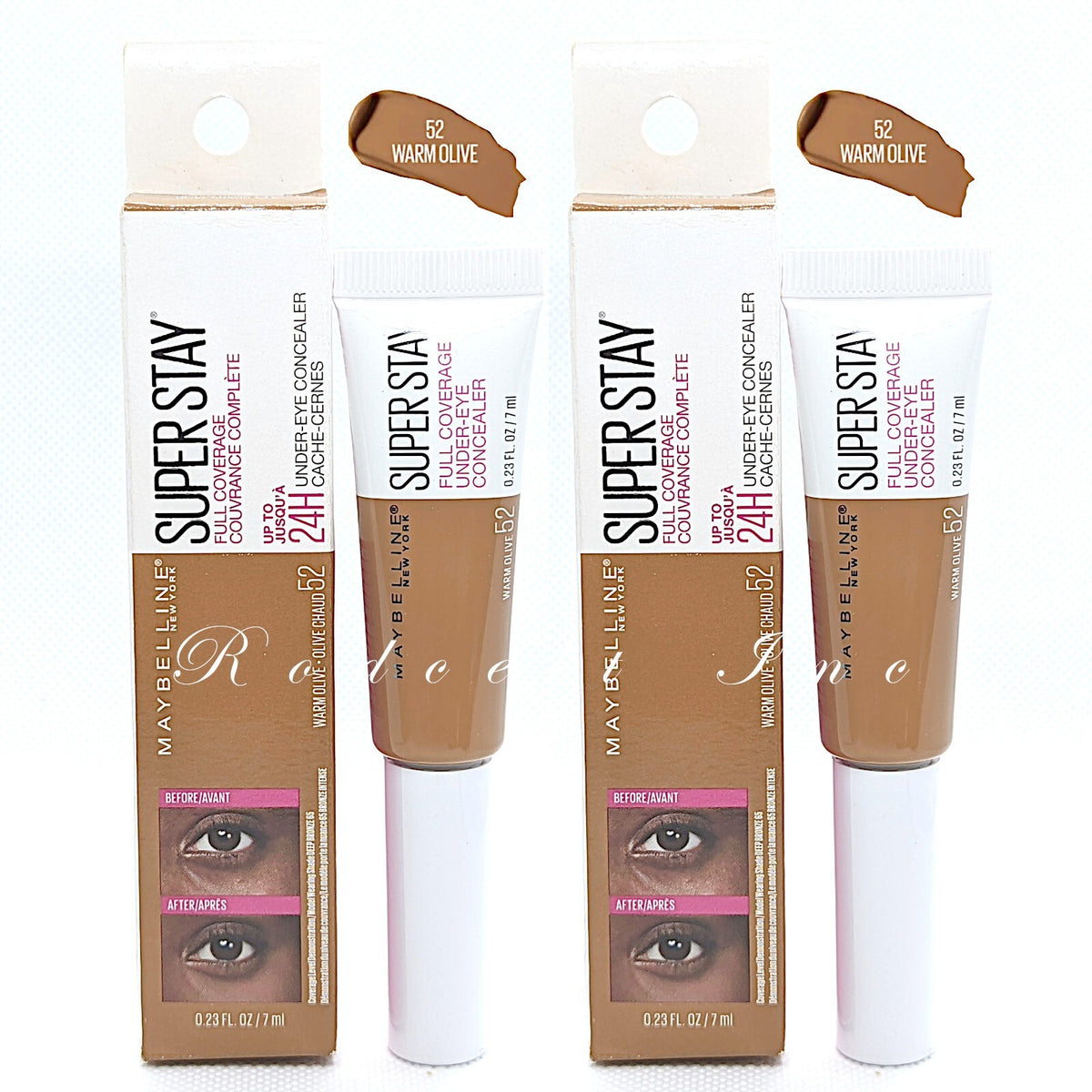 (2) Maybelline Super Stay 24H Full Coverage Under-Eye Concealer 52 Warm Olive