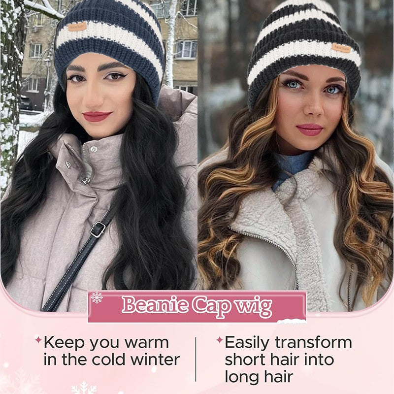 Multi-Color Synthetic Wavy & Straight Wig Baseball Cap Hat for Cosplay & Casual Wear