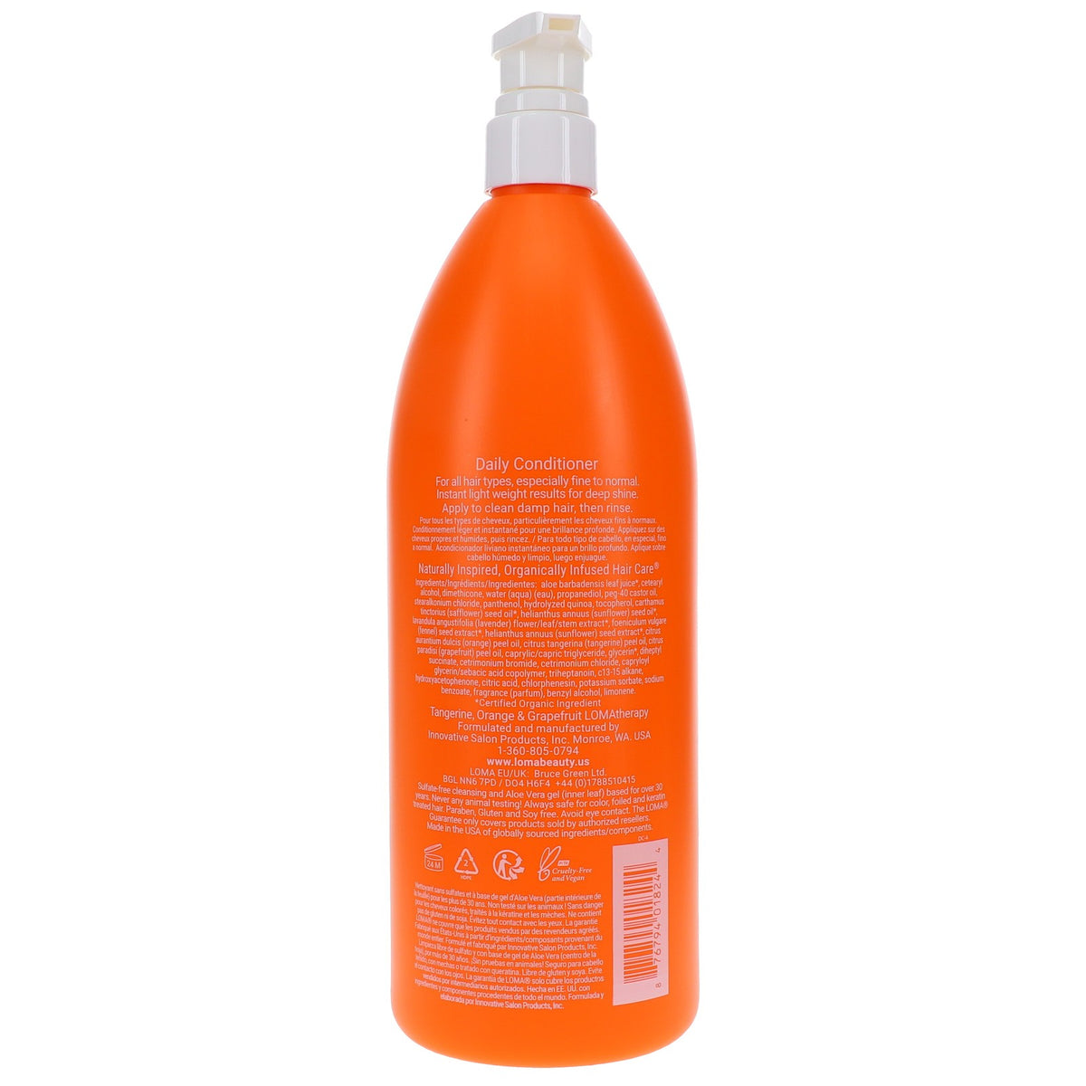 Loma Daily Conditioner 33.8 oz for All Hair Types, Detangler & Heat Protectant