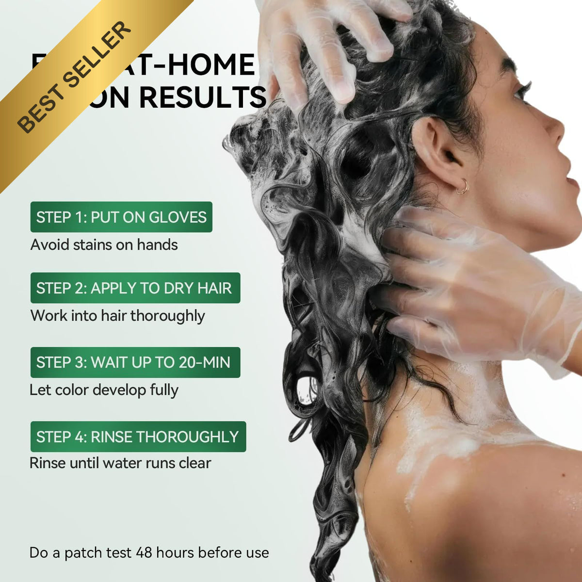 Natural Black Hair Dye Shampoo 3-in-1 Color & Conditioner for Gray Hair