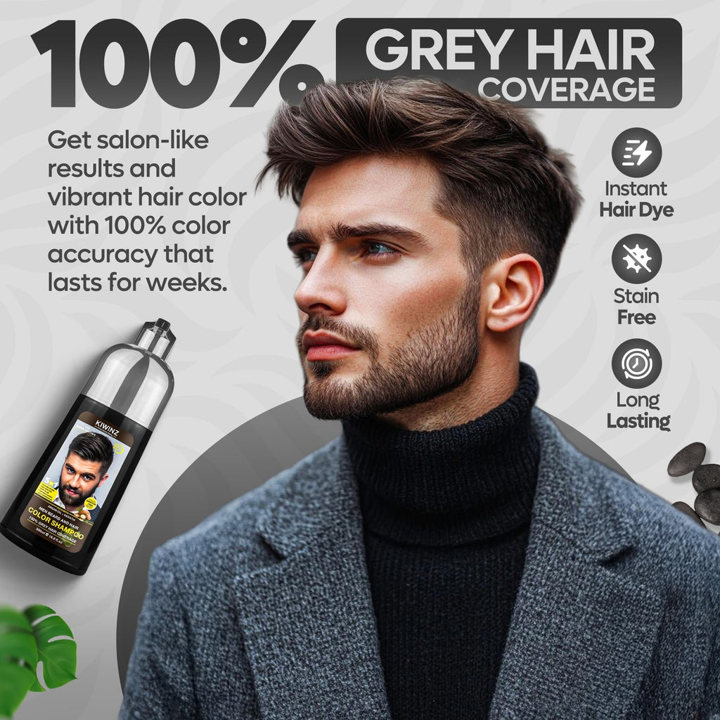 Dark Brown Hair Color Shampoo - Long-Lasting, Ammonia-Free, 16.9 Fl Oz