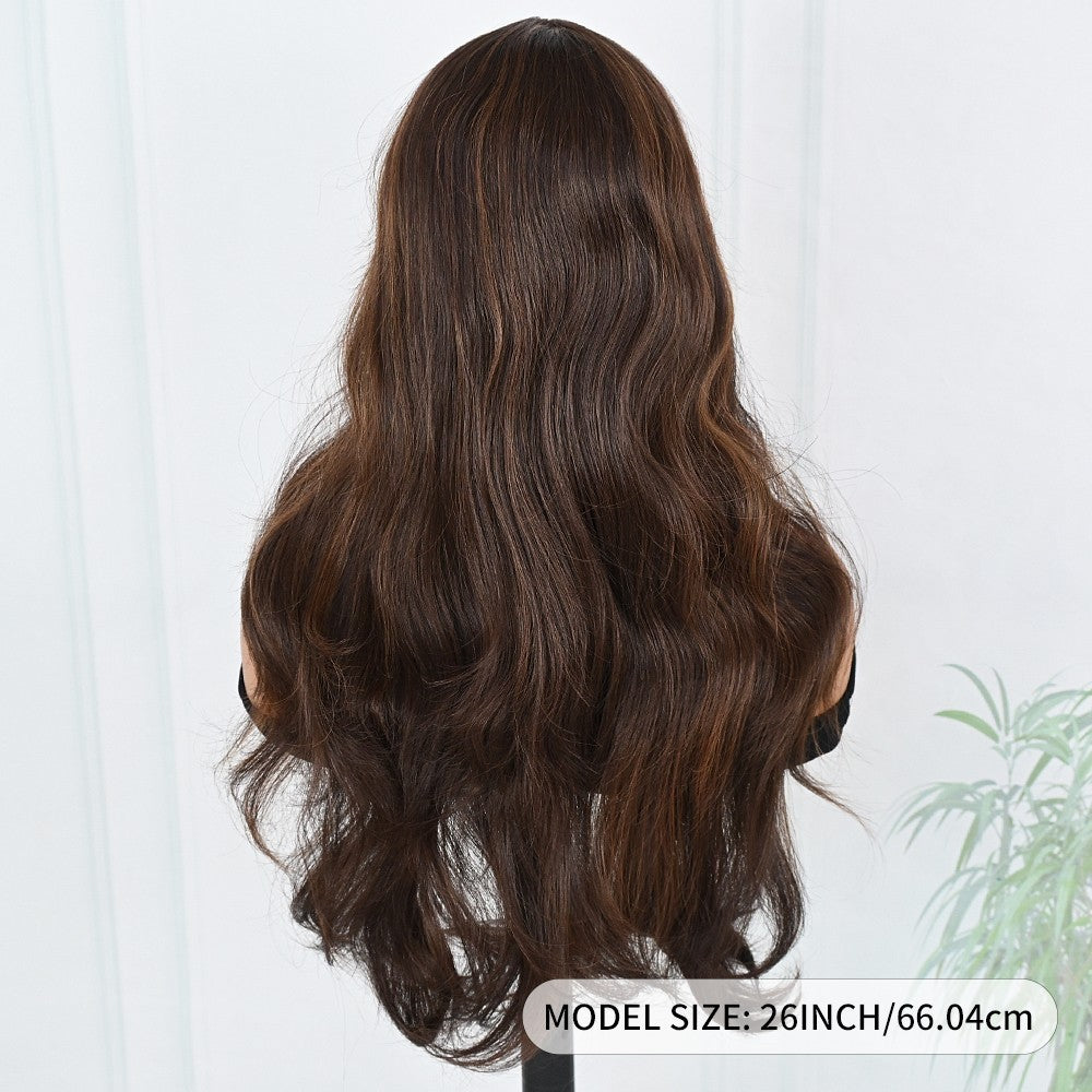 Glueless Lace Front Wigs for Women Long Body Wave Ombre Color Pre Plucked Synthetic Hair