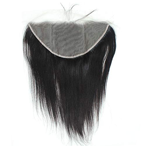 Brazilian Human Hair Lace Frontal 14-Inch Straight 1B Natural Black