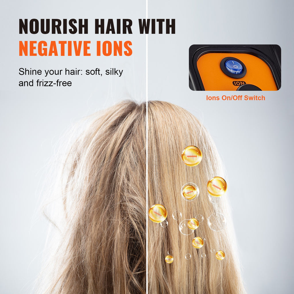 Ionic Hooded Hair Dryer 1875W with Negative Ion Technology, 9 Settings & Adjustable Height