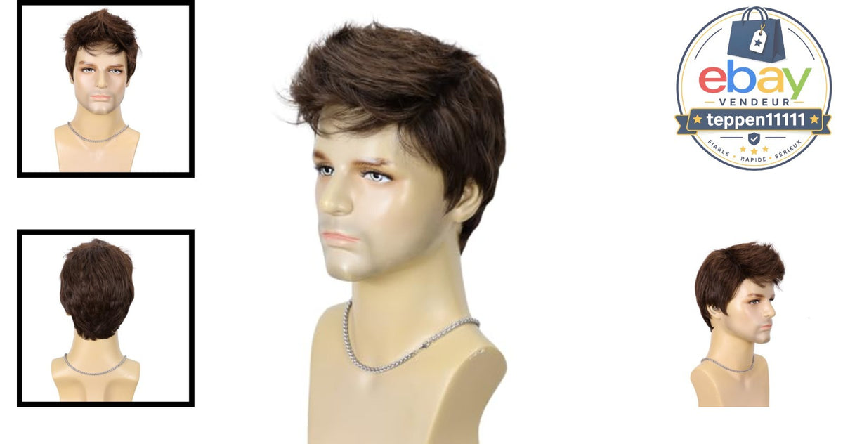 Men's Short Layered Heat-Resistant Synthetic Wig for Cosplay & Halloween
