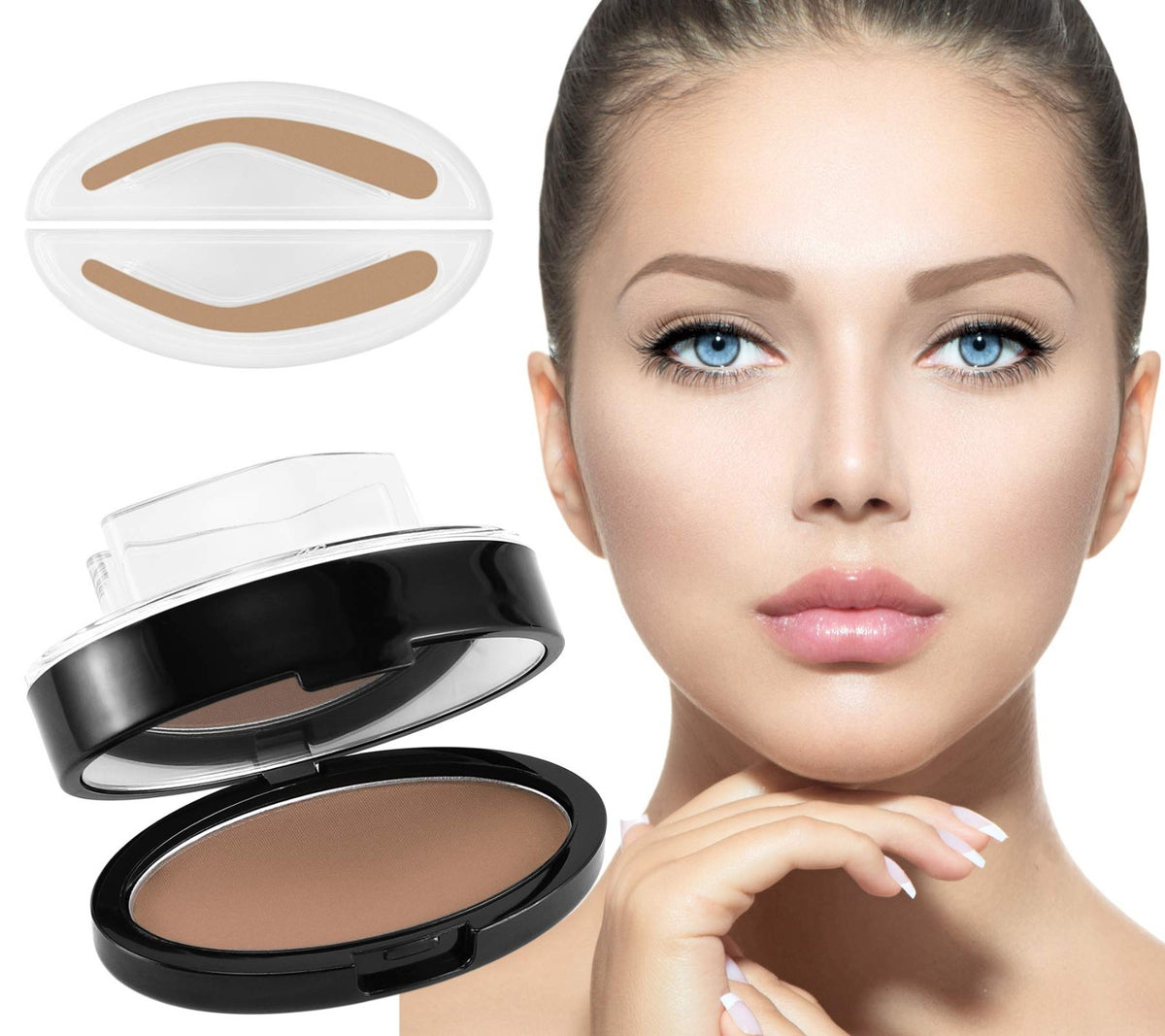 Waterproof Eyebrow Stamp Kit for Natural Perfect Brows - Quick & Easy Makeup