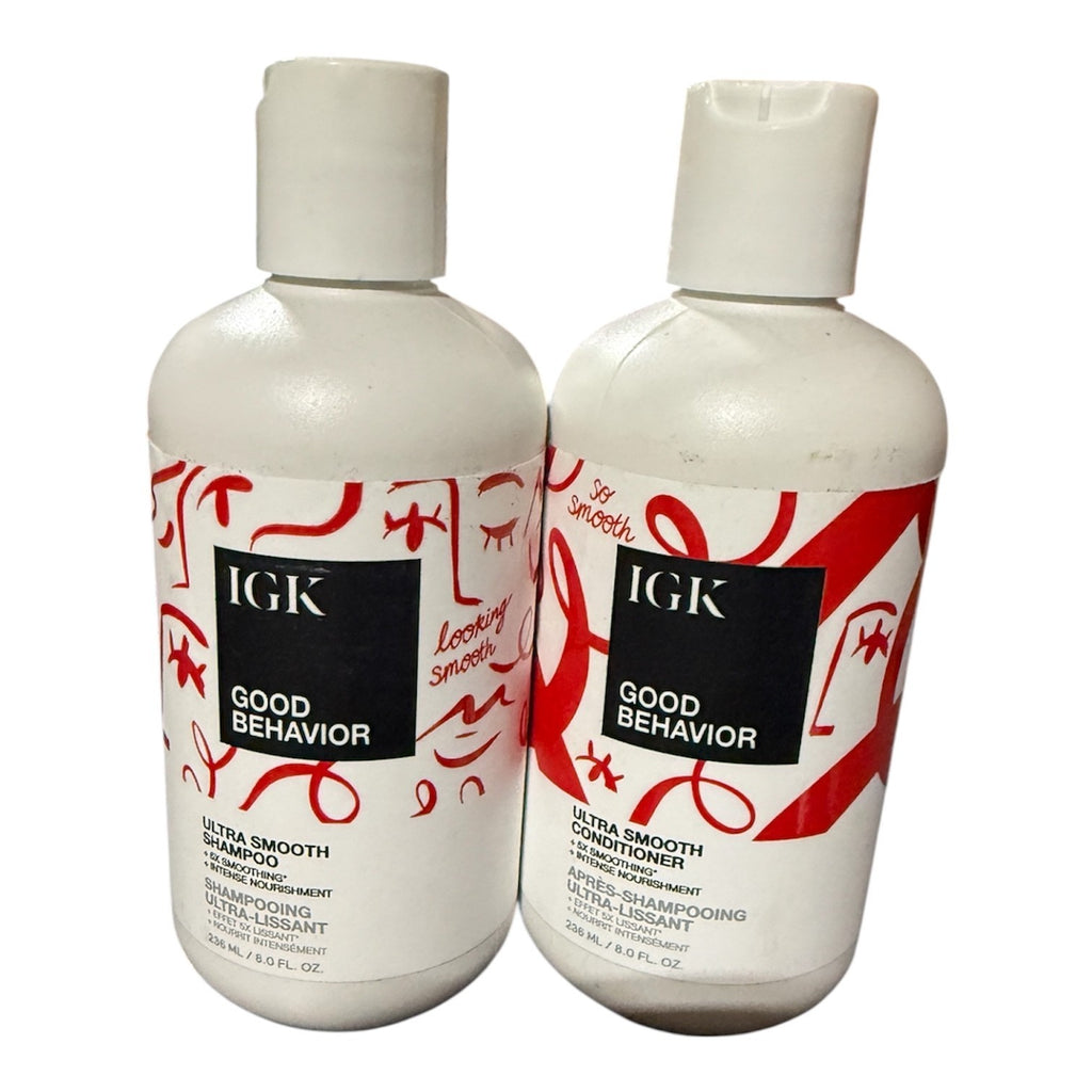 Ultra Smooth Shampoo & Conditioner Duo - Frizz Control & Shine - 8oz each