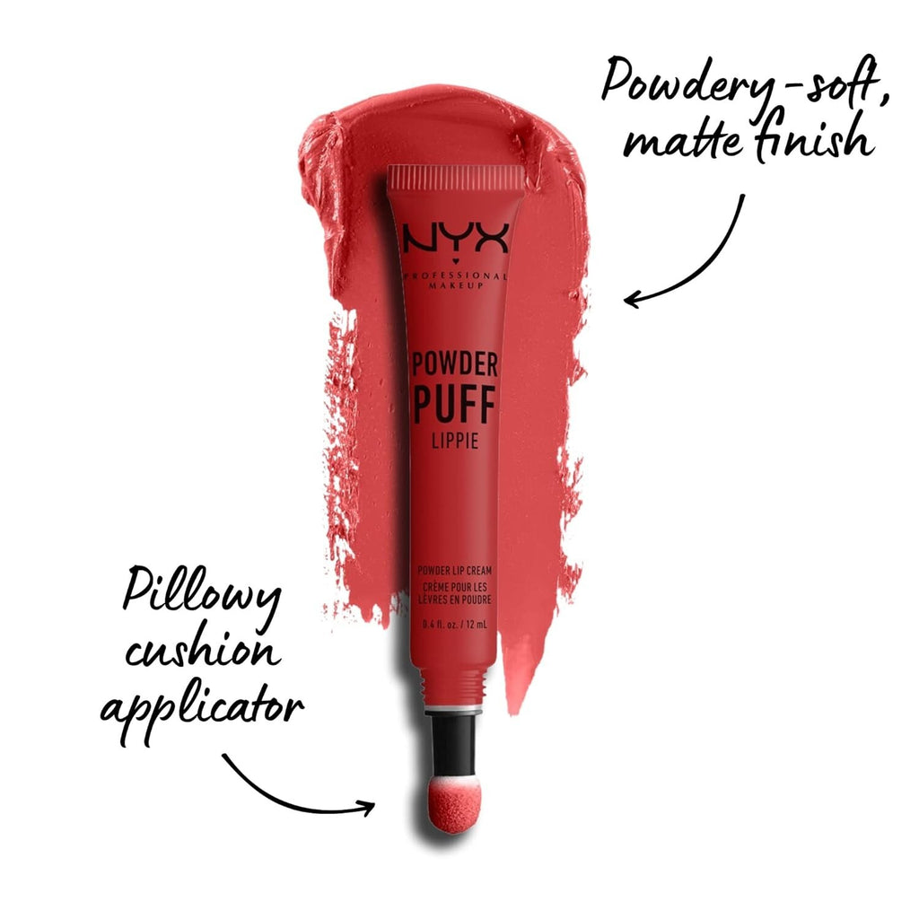 Liquid Lipstick with Powder Puff Application - Vegan, Long-Lasting Lip Color