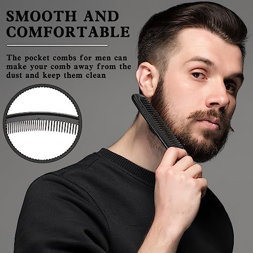 Black Plastic Pocket Combs Set - 500 Fine Tooth Hair & Beard Grooming Tools
