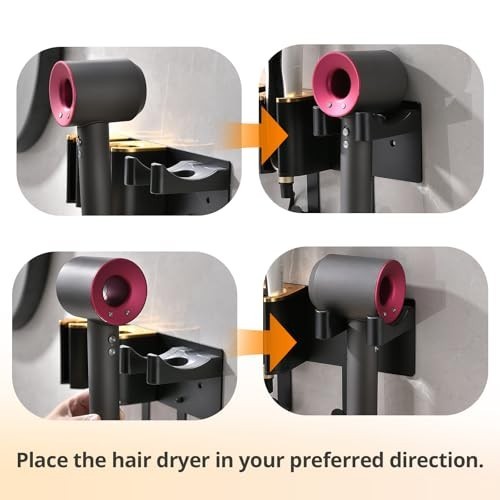 Wall Mount Hair Tool Organizer for Hair Dryers & Curling Irons