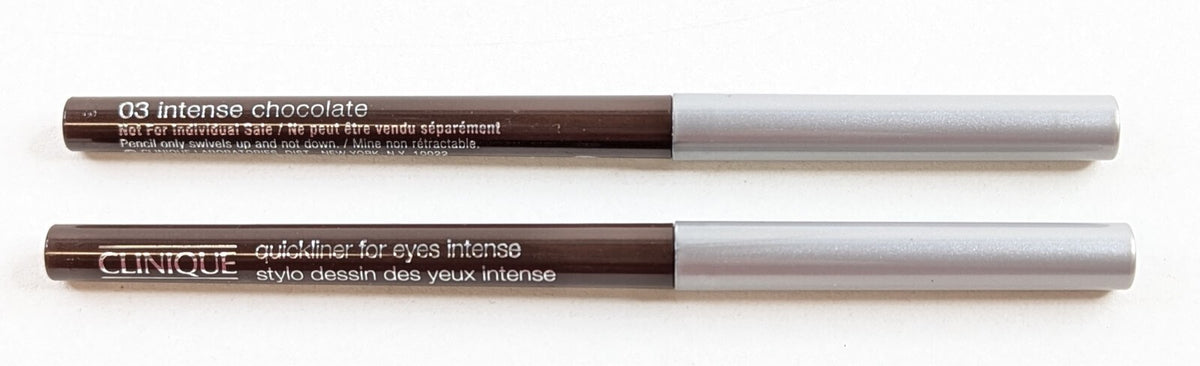 Lot of 2 Intense Chocolate Eyeliner Pencils - Travel Size, Eye Makeup