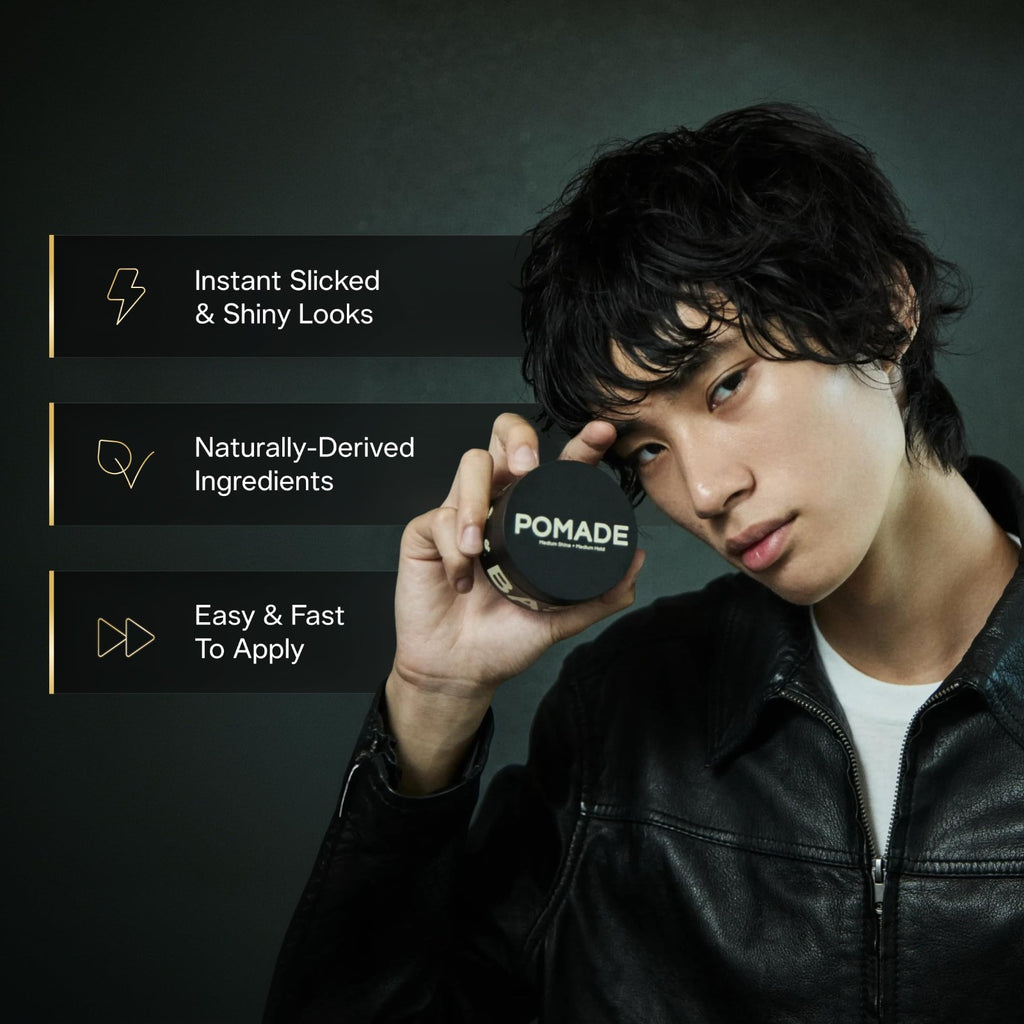 Medium Hold Hair Pomade for Men with Natural Shine & Nourishing Ingredients