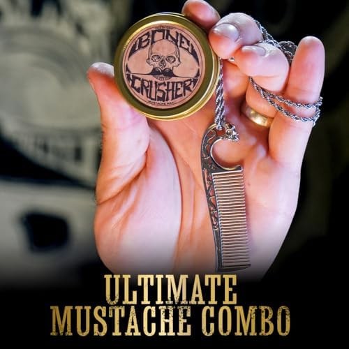 Mustache Wax Extra Strong Hold & Metal Comb Kit - Beard & Lip Balm Set