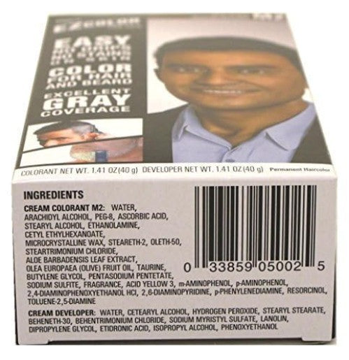 Men's Black Hair & Beard Color Kit No Ammonia 3-Pack - Nourishing Formula