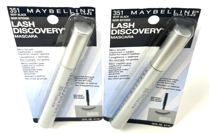 Maybelline Lash Discovery Mascara 0.16 oz Sealed - Very Black (2 Pack)