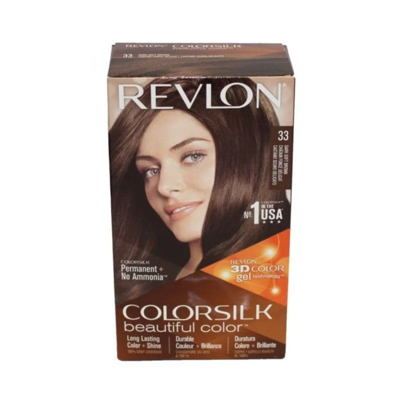 12 Pack Revlon ColorSilk Hair Color Soft Brown Permanent #33 - Gray Coverage
