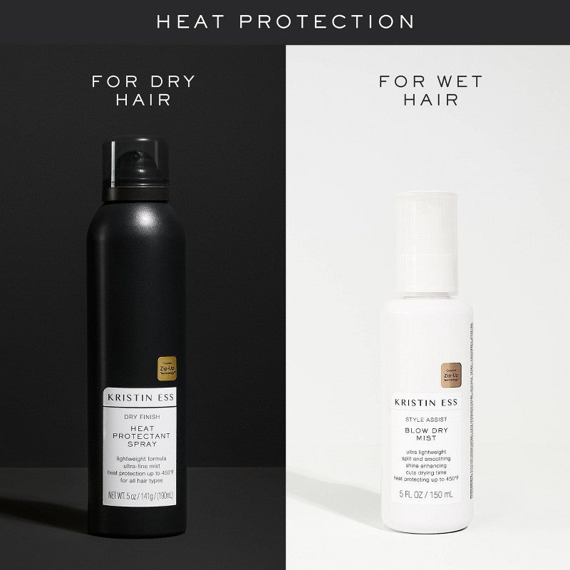 Heat Protectant Spray for Hair - Dry Finish, 5 oz, 2 Pack