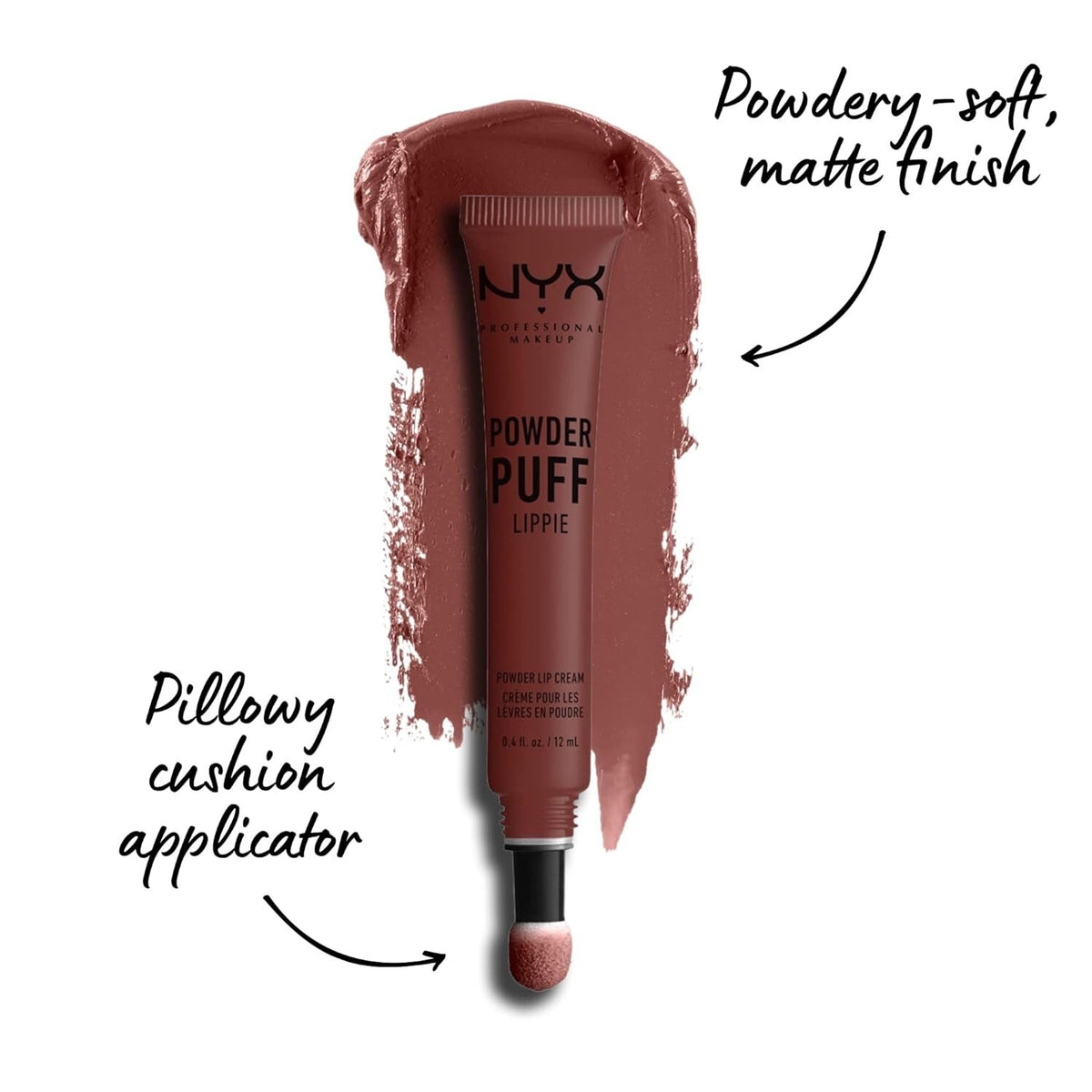 Liquid Lipstick with Powder Puff Application - Vegan, Long-Lasting Lip Color
