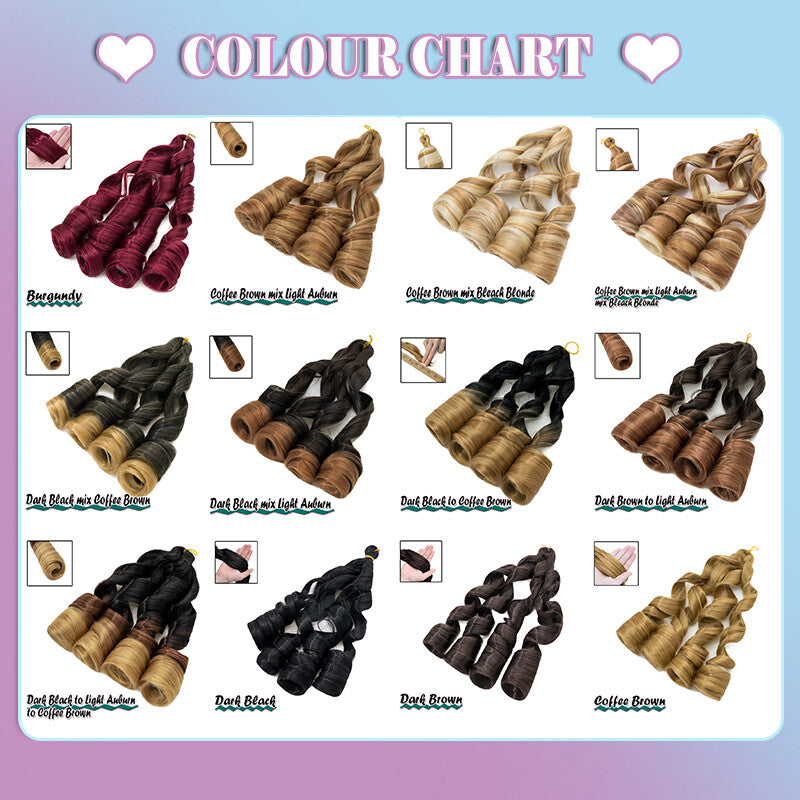 French Curl Braids Hair Extensions Pre-Stretched Synthetic 24 Inch
