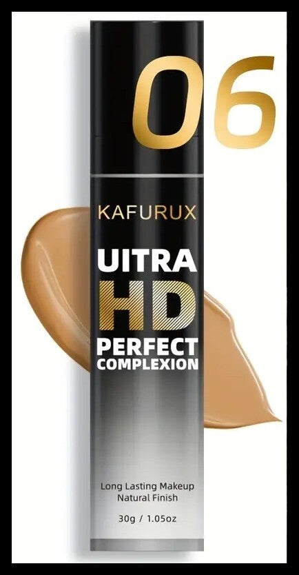 Professional Full Coverage Liquid Foundation with Brush - Waterproof & Long Lasting