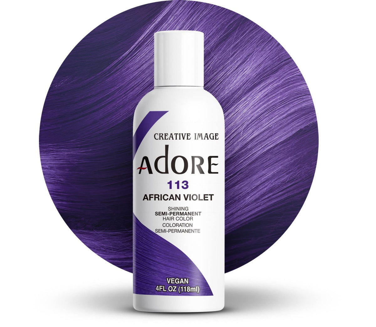 Vegan Semi Permanent Hair Color - African Violet, Long-Lasting & Safe