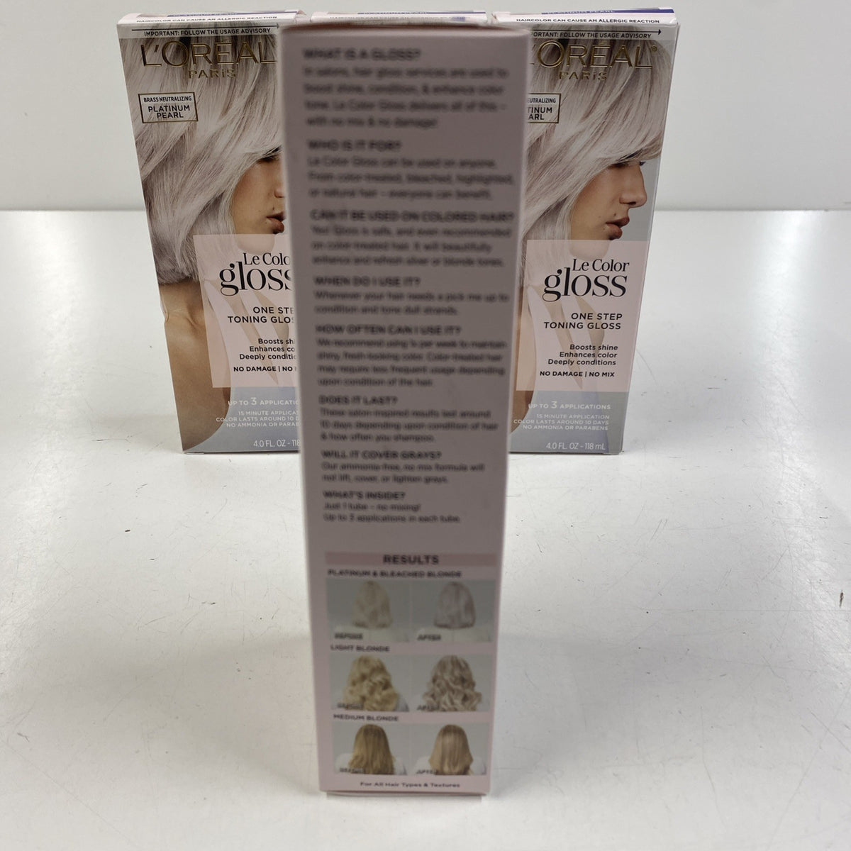 Lot of 4 L'Oréal Le Color Gloss Platinum Pearl Hair Toning Kits