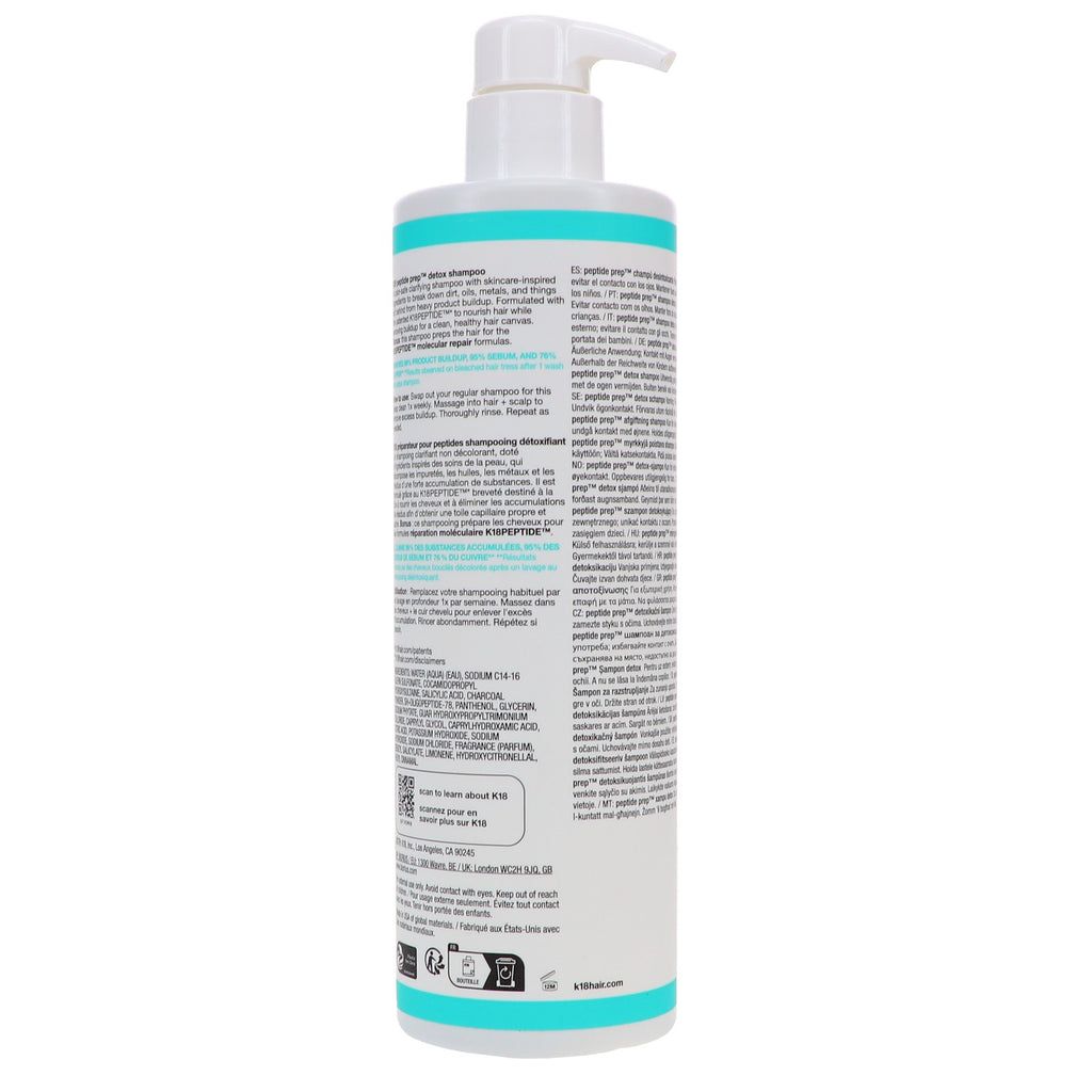 K18 Peptide Detox Shampoo 16 oz - Hair Repair & Clarifying Hair Care