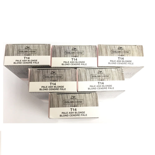 (6 Pack) Wella T14 Pale Ash Blonde Liquid Toner - Hair Color Corrector