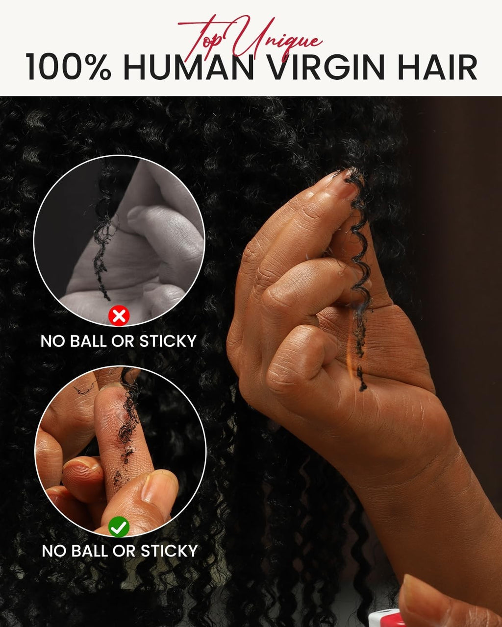Deep Wave Crochet Hair Extensions 20 Inch Pre-Separated Human Hair - Natural Color
