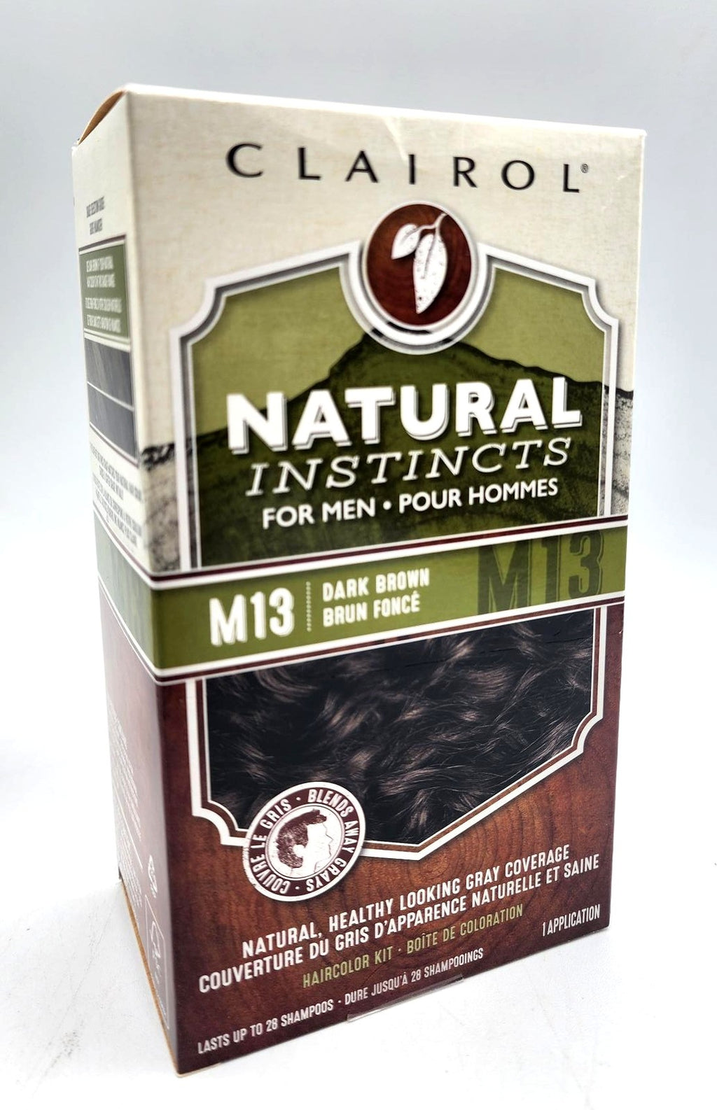 Men's Hair Color Dye Kit Dark Brown M13, Natural Instincts, 3 Pack