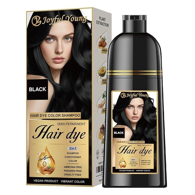 Herbal 3-in-1 Hair Dye Shampoo Ammonia-Free Natural Hair Color | Long-Lasting & Gentle