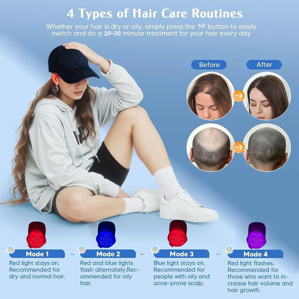 Red Light Therapy Hair Growth Cap 660nm & 850nm for Hair Loss & Regrowth