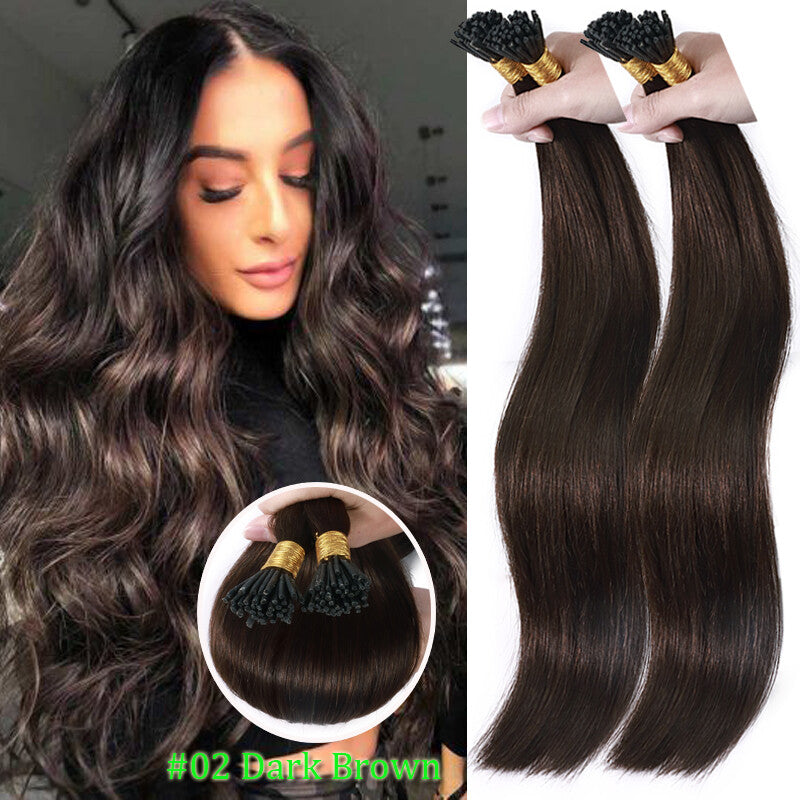 Remy Human Hair Extensions Micro Tip I Tip Keratin Bond 50-200 Strands