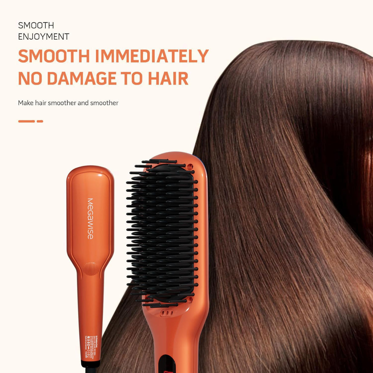 Hair Straightener Brush with Ionic Anti-Scald Technology, Fast Heating & Auto-Off