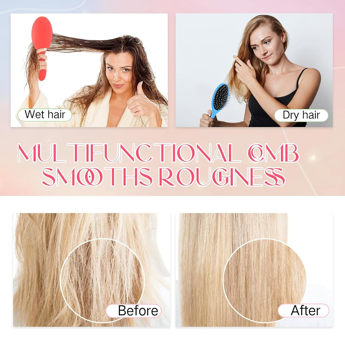 Travel Detangling Hair Brushes Set - 30 Pack for Women, Portable & Comfortable