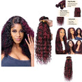 Brazilian Human Hair Bundles 18-22 Inch Jerry Curly Burgundy P1B/99J