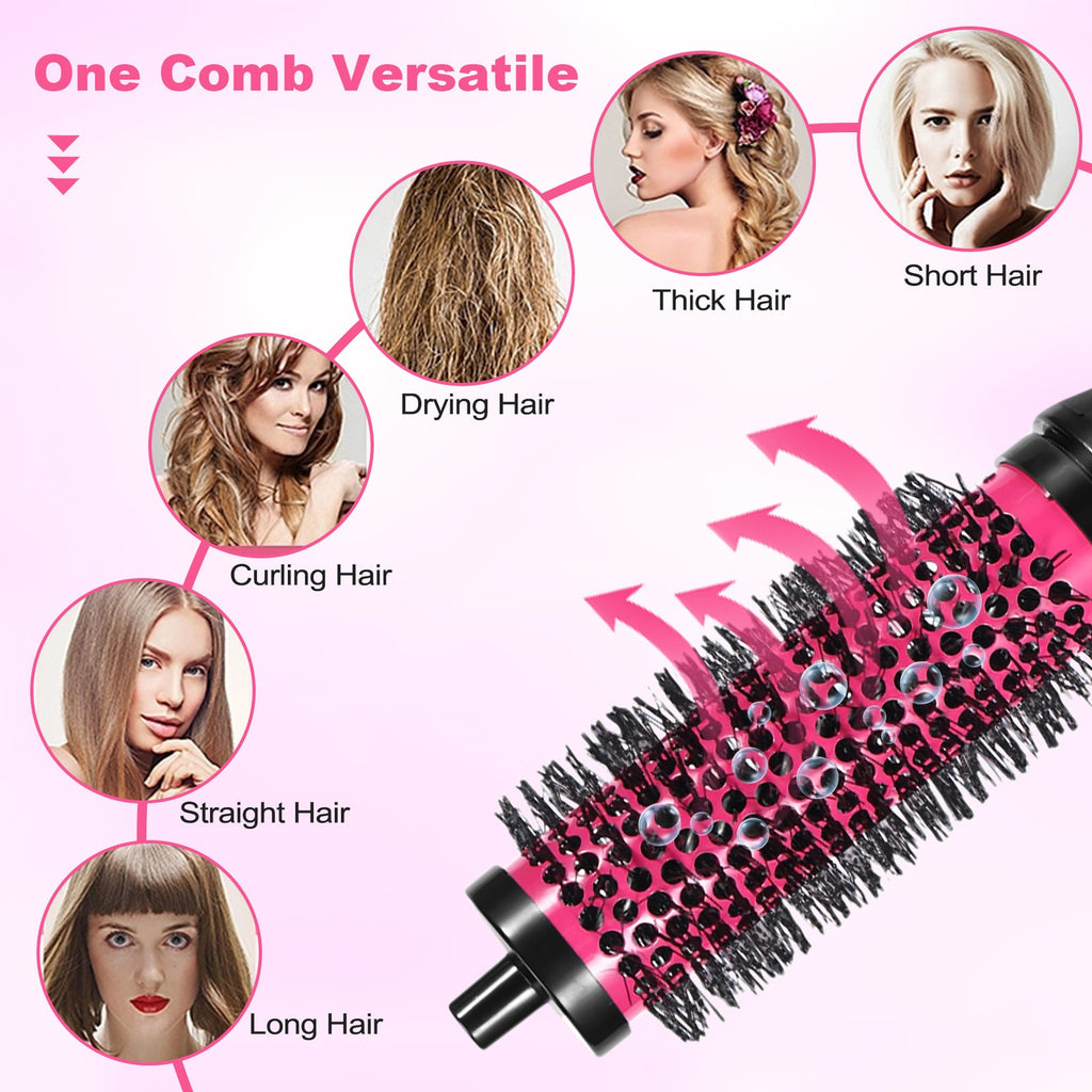 Detachable Handle Hair Roller Brush Set with 3 Sizes for Curling and Styling
