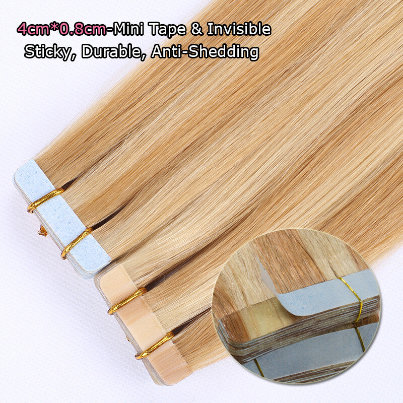 Remy Human Hair Tape-In Extensions 80PCS Full Head Thick Hair Set