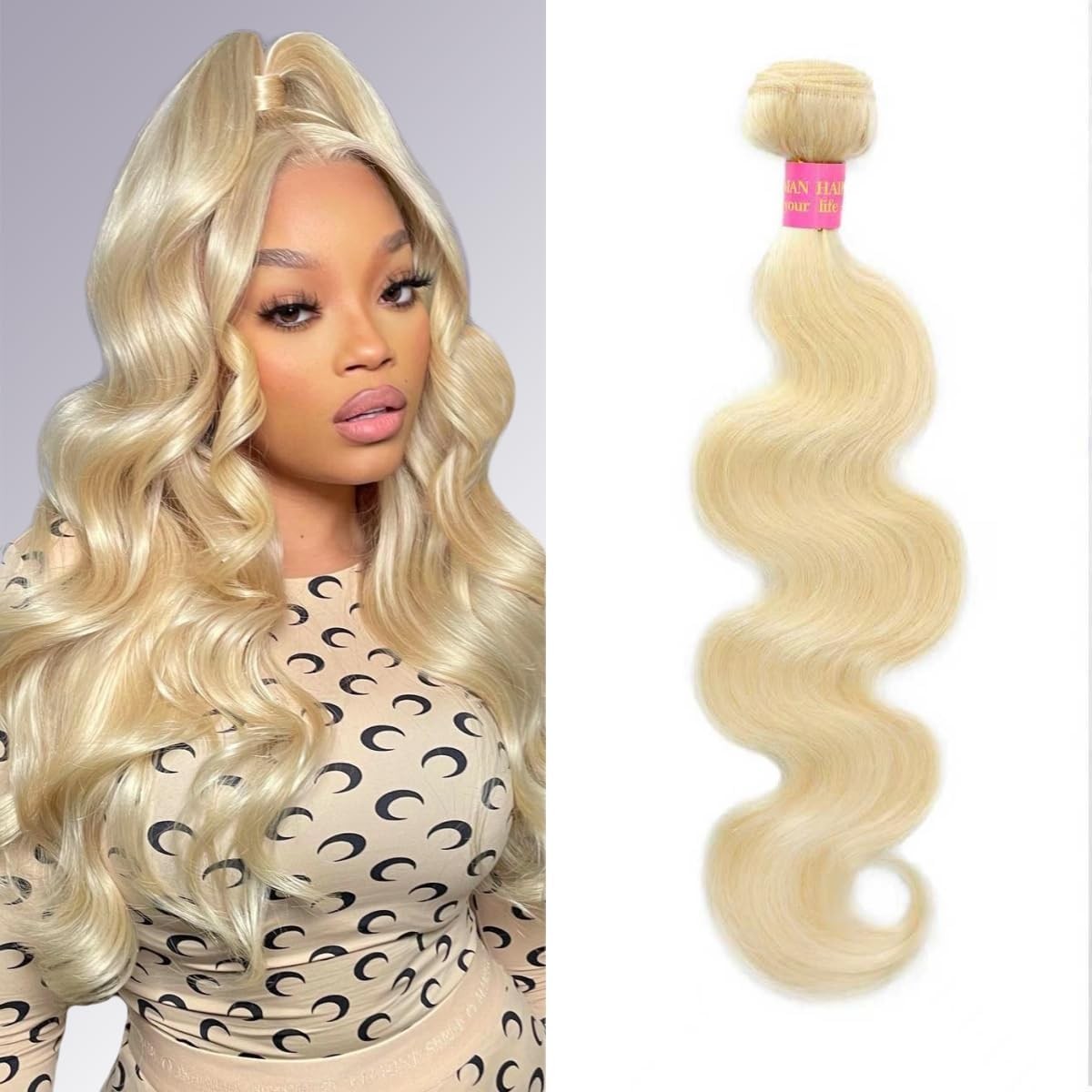 Blonde Brazilian Virgin Hair Bundle 18 Inch Double Weft 613 Color