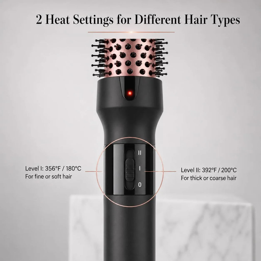 1 1/4 Inch Thermal Curling Brush Hair Styling Tool Dual Voltage for Travel
